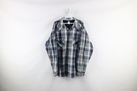 Vtg Patagonia Mens XL Spell Out Organic Cotton Double Pocket Button Shirt Plaid - £31.02 GBP