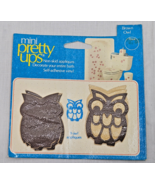 Vintage Mini Pretty Ups 9 Brown Owl Non-Skid Appliques Self Adhesive Vin... - $9.95