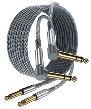 Elebase 1/4 Inch TRS Instrument Cable 20ft 2-Pack,Straight 6.35mm Male Jack - £25.80 GBP