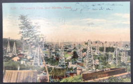 Antique 1914 Oil Country View Warren Pennsylvania PA Derricks Acmegraph Postcard - £14.57 GBP