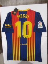 Lionel Messi Barcelona La Liga El Clasico Match Slim 4th Soccer Jersey 2020-2021 - £87.72 GBP