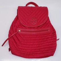Tori Burch Backpack Purse Ella Red Nylon Quilted Bag -Magnetic Flap - Be... - $88.99