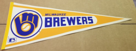 Milwaukee Brewers Pennant 1980s Blue Gold Mitt Ball Old School Vintage - $23.70