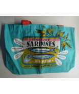 TRADER JOE&#39;S QTY 2 REUSABLE CLOTH TOTE GROCERY ECO BAGS SARDINES PRINT - $33.69 CAD