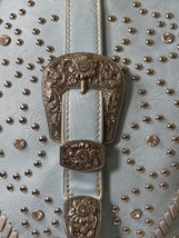 Ladies Montana West real leather purse in baby blue color image 5