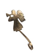 Handcrafted Brass Angel Stocking Long Arm Holder Christmas Holiday Hanger - £26.03 GBP