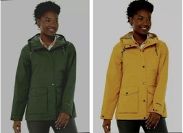 Women&#39;s Eddie Bauer Riley Waterproof Rain Jacket Yellow/Dark Green S &amp; XL $179 - £59.67 GBP+