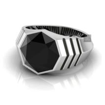 Natural Black Onyx Ring, 925 Sterling Silver, Statement Ring, Signet Ring - £55.95 GBP