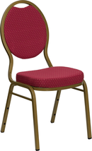 Teardrop Back Stacking Banquet Chair in Burgundy - Gold Frame - $106.91