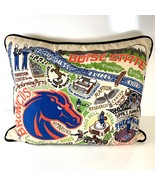 Stunning CatStudio Hand-Embroidered Boise State Broncos BSU Pillow 18x14... - €111,99 EUR