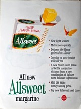 Allsweet margarine new flavor blend flavor-1962 Vintage Print Ad - $194.55 MXN