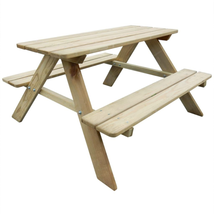 Outdoor Garden Patio Kids Childrens Wooden Picnic Table Bench Wood Benches Seat - £47.42 GBP
