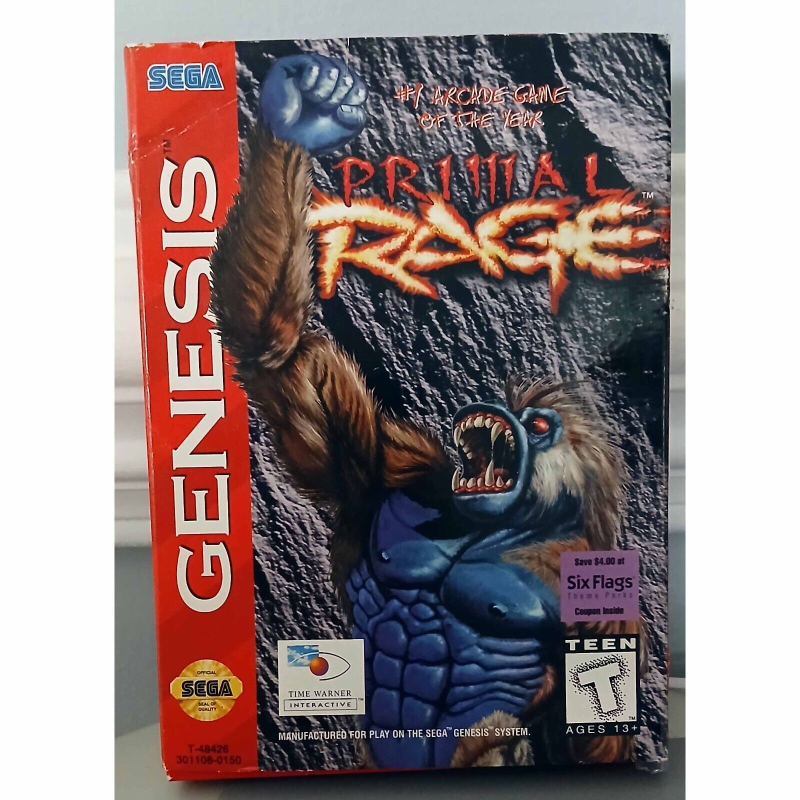 Primal Rage Sega Genesis, Video Game 1995 - £11.98 GBP