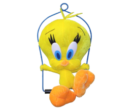 17&quot; Tweety Bird On A Swing Six Flags Stuffed Animal Yellow Looney Tunes Hanger - £12.81 GBP