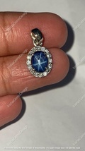 Natural Blue Star Sapphire Pendant Handmade 925 Sterling Silver Pendant - £54.16 GBP