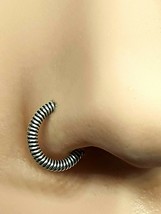 Anillo de nariz de plata esterlina espiral bobina 8 mm 22 g (0,6 mm)... - £5.55 GBP