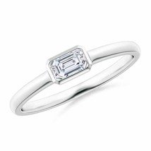 ANGARA Natural Diamond Emerald-Cut Ring in Bezel Setting (Grade-GVS2, 0.32 Ctw) - £1,032.05 GBP