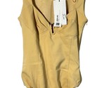 Zara Women&#39;s Bodysuit Sleeveless w/ Metal Detail Size S Mustard Yellow - $26.72