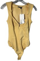 Zara Women&#39;s Bodysuit Sleeveless w/ Metal Detail Size S Mustard Yellow - £21.01 GBP