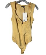 Zara Women&#39;s Bodysuit Sleeveless w/ Metal Detail Size S Mustard Yellow - £21.35 GBP