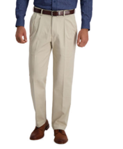 Haggar Dress Pants Mens Khaki Straight Fit Comfort Waist Performance 34W... - $24.70