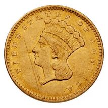 1856 Gold Indian Princess in XF-AU Condition Gorgeous Early US gold Slan... - $1,001.69
