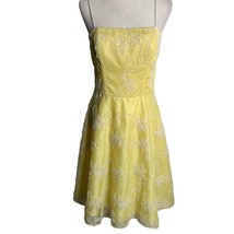 Vintage 90s Tulle Party Prom Dress S Yellow Sleeveless Lined Petticoat P... - £36.44 GBP