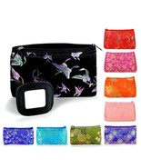 SILK MAKEUP BAG w MIRROR Soft Travel Case Purse Brocade Fabric CHOICE OF... - $93.36 MXN