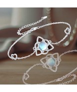 Celtic Knot Moonstone Bracelet Trinity Good Luck Irish Jewelry Gifts - $120.18 CAD