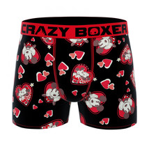 Crazy Boxer Disney Mickey Mouse Valentines Day Men&#39;s Boxer Briefs Black - £15.95 GBP