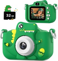 Upgrade Dinosaur Kids Camera Christmas Birthday Gifts for Girls Boys 3 12 1080P  - £54.51 GBP