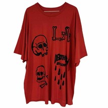 Death Row Records Logo Shirt Double Sided Graphic LA Skull Bones  Mens 3X Red - £21.43 GBP