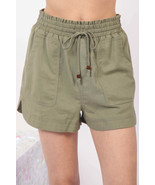 VERY J Drawstring Elastic Waist Linen Shorts - $33.60