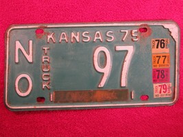 License Plate Truck Tag 1975 Kansas No 97 Neosho County Low Number [Z93] - £9.39 GBP