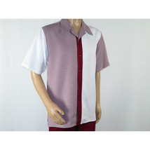 Men MONTIQUE 2pc Walking Leisure Suit Matching Set Short Sleeves 2211 Burgundy image 4