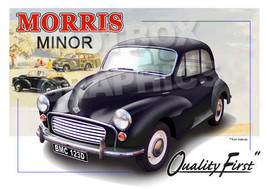 PERSONALISED ILLUSTRATION OF YOUR  MORRIS MINOR 1000 TRAVELLER VAN - $26.24