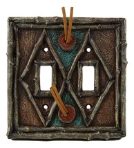 Pack of 2 Southwestern Tribal Navajo Branchwood Double Toggle Switch Wall Plates - £21.52 GBP