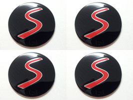 Mini cooper s - Set of 4 Metal Stickers for Wheel Center Caps Logo Badges Rims  - £19.90 GBP+