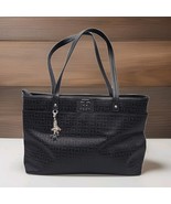 Tommy Hilfiger Large Handbag Preowned Black Logo Pattern - $27.00