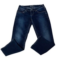 Silver Aiko Kick Flare Womens Sz W26 Blue Jeans Low Rise Capri Denim Pants - $15.88