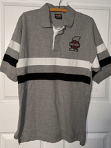 Harley Davidson Polo Shirt Adult M Medium Gray Short Sleeve Biker York PA - £14.11 GBP