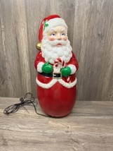 Incandescent Lighted Christmas Santa Claus with Candy Cane Blow Mold 24&quot; - £15.90 GBP