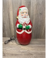 Incandescent Lighted Christmas Santa Claus with Candy Cane Blow Mold 24&quot; - £15.46 GBP