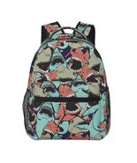 Shark school backpack back pack bookbags  for boys  girls kids small day... - £21.23 GBP