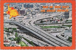 ZAYIX Postcard Man Dig Those Crazy Los Angeles Freeways Wavy Sides 10202... - £3.93 GBP
