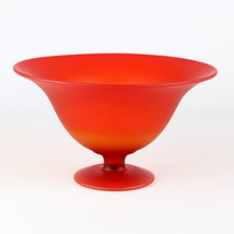 Tiffin Red Satin Large Centerpiece Compote, Antique Amberina Glass c.1922 9 1/4&quot; - £58.99 GBP