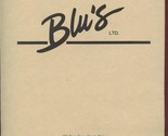 Blu&#39;s LTD Dinner Menu East Gore Creek Drive Vail Colorado 1990 - £17.02 GBP