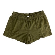 FINOld Navy Womens Shorts Large Green Pockets Hot Pants Tencel Lyocell 4&quot; Inseam - $22.01