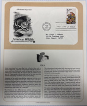 American Wildlife Mail Cover FDC &amp; Info Sheet Pika 1987 - $9.85