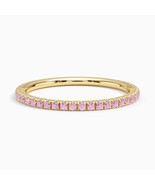 Iris 14K Round Shape Gemstone Ring /14k Gold full eternity Band / Gemsto... - $459.33 CAD